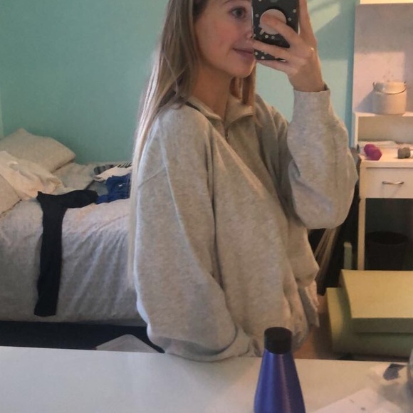 Brandy Melville Grey Quarter Zip - Picture 3 of 5